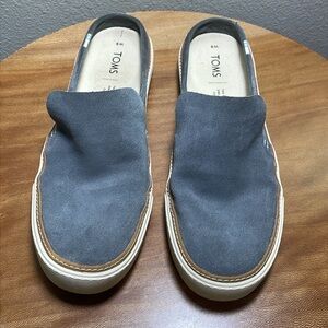 Toms Sunrise Gray Suede Slip-On Canvas Slides Flats Mules Shoes Women’s 8 US